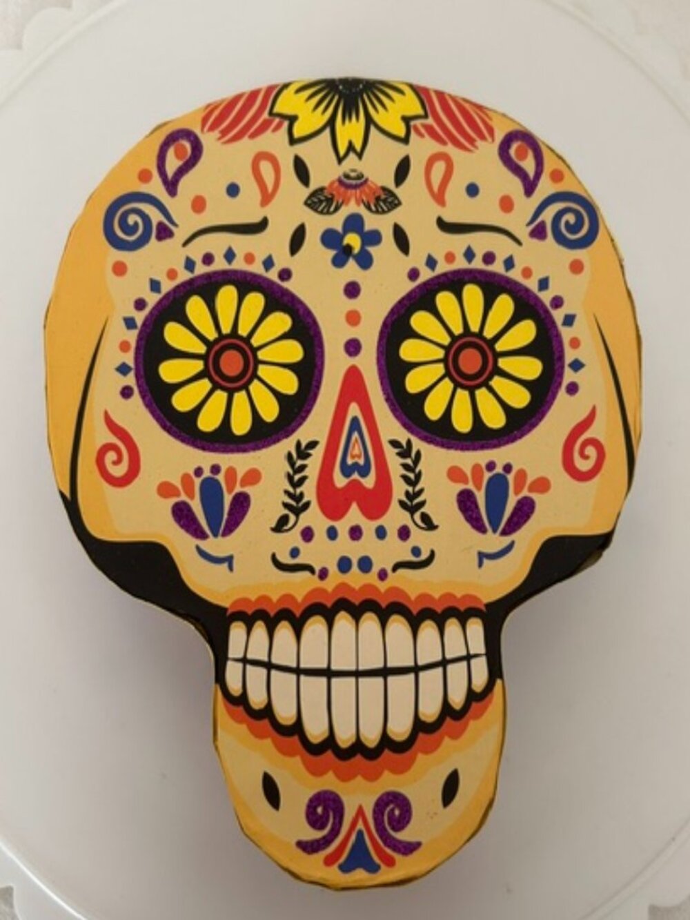 Dia de los Muertos Cardboard Skull Box NEW